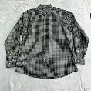 Eddie Bauer Shirt Mens Large Blue Check Plaid Button Down Wrinkle Free Relaxed